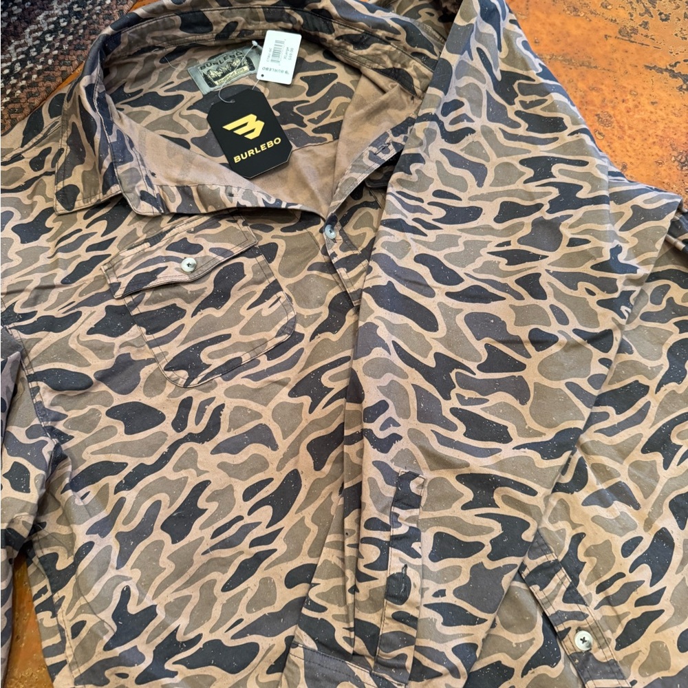 NWT Burlebo Men's Camouflage Shirt - Brown